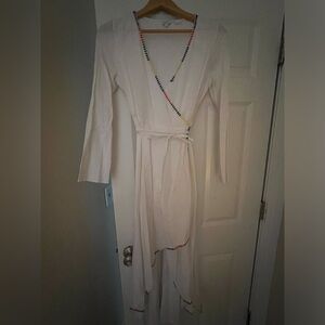 Rhode white rainbow trim wrap dress size M